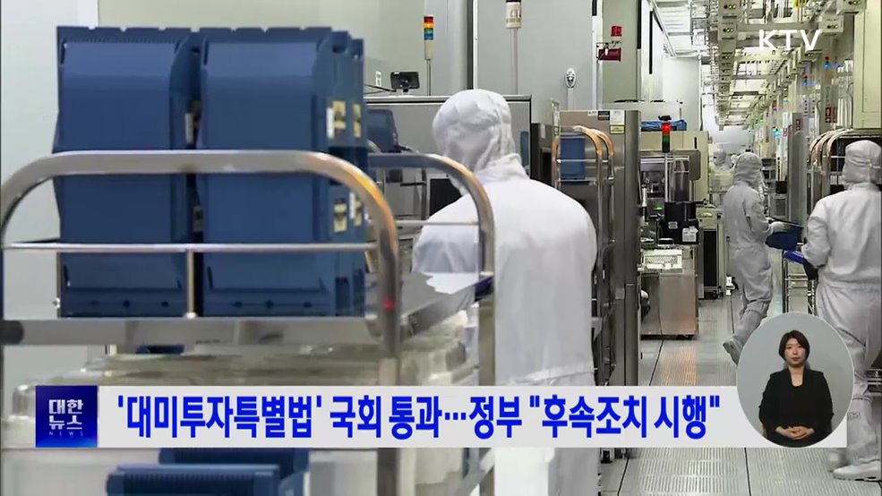 '대미투자특별법' 국회 통과···정부 "후속조치 시행"