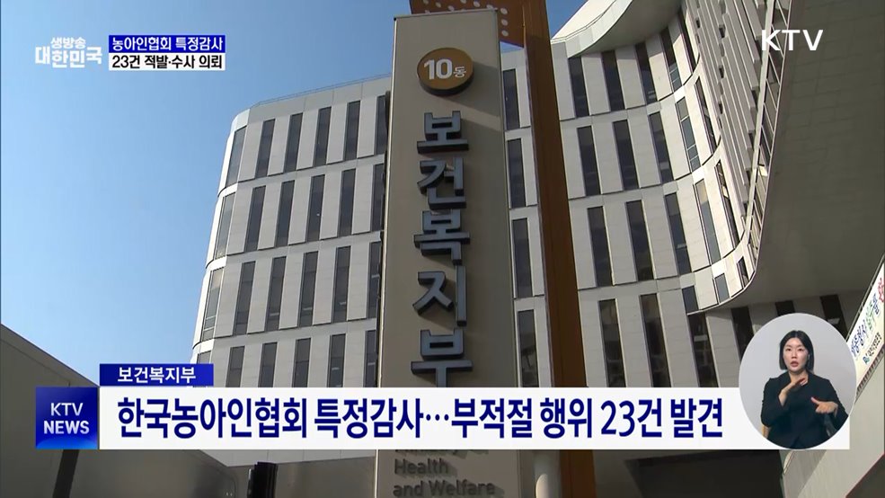 농아인협회 비위 적발···국고보조금 지급 중단