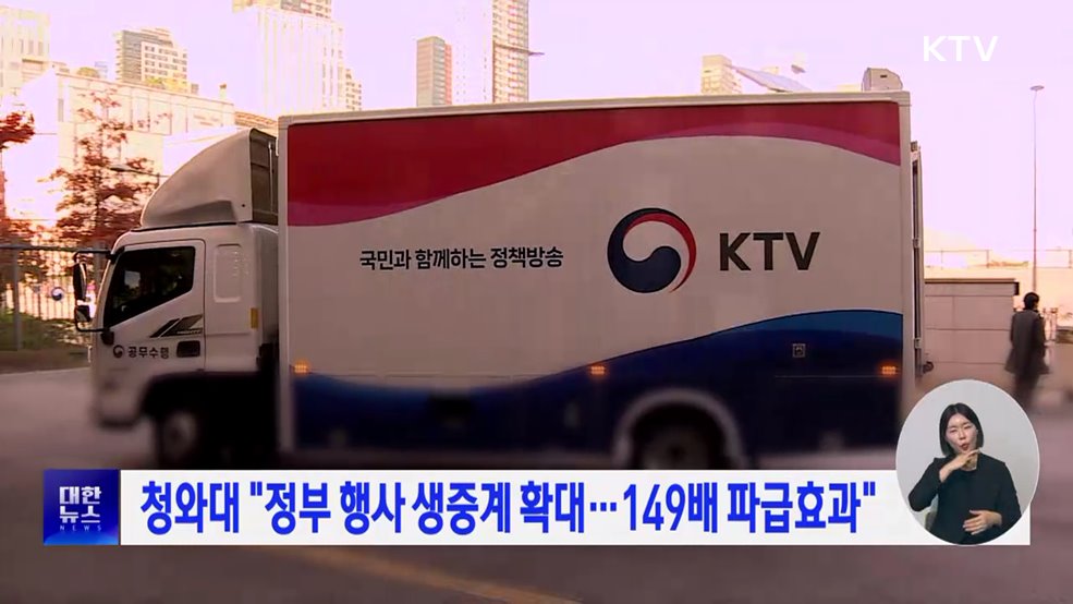 청와대 "정부 행사 생중계 확대···149배 파급효과"