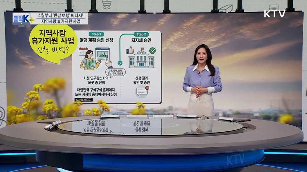 4월부터 '반값 여행' 떠나자! - 지역사랑 휴가지원 사업 [클릭K+]