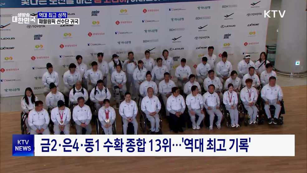 '최고 성적' 패럴림픽 선수단 귀국···"새로운 역사"