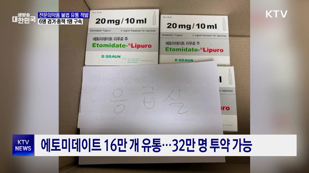 '에토미데이트' 32만 명분 불법유통 일당 적발