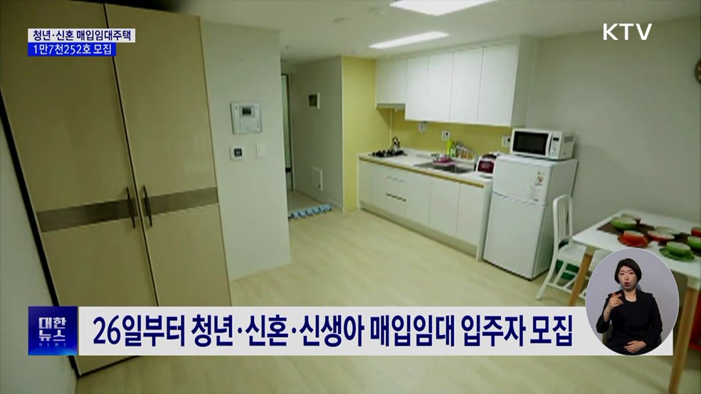 청년·신혼·신생아 매입임대주택 모집···1만7천252호 공급