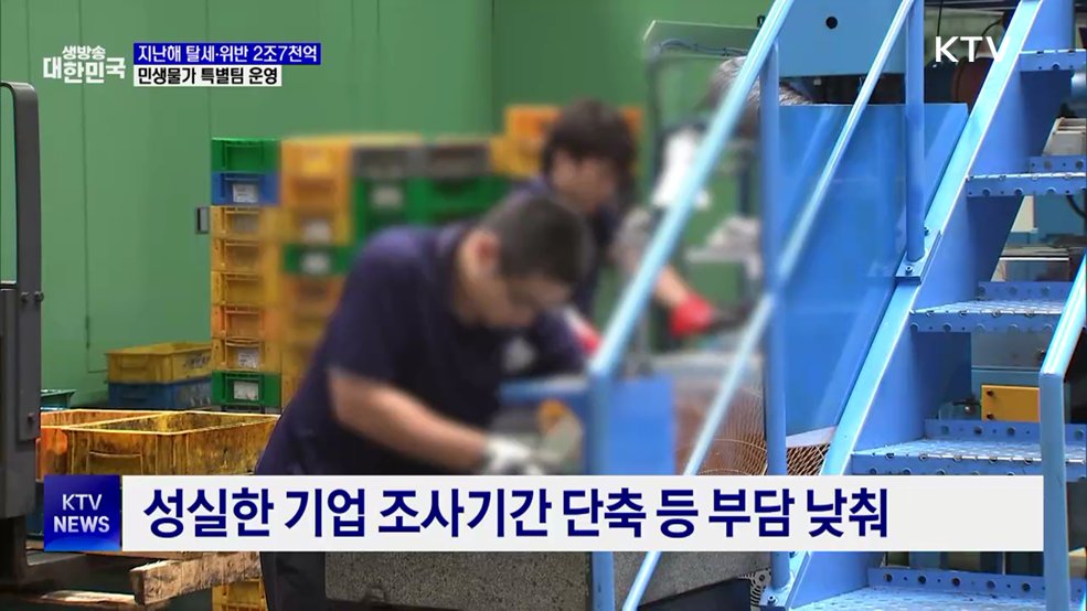 지난해 탈세·법규 위반 2조7천억···민생물가 특별팀 운영