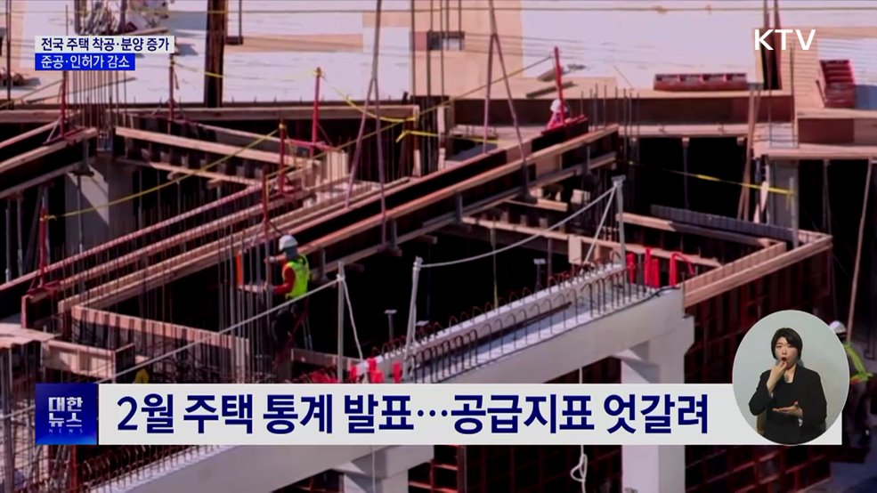 2월 주택 착공·분양 30% 이상↑···준공·인허가 감소