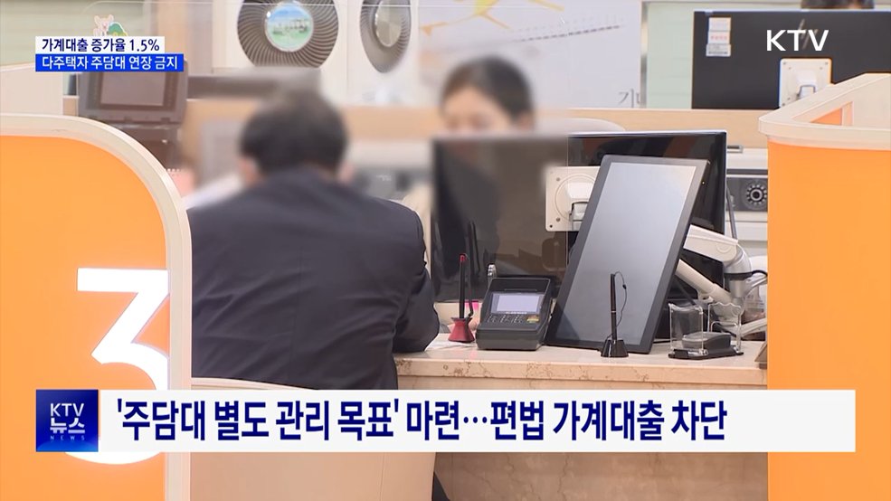 가계대출 증가율 1.5% 제한···다주택자 주담대 연장 금지