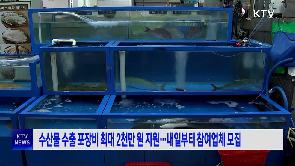 수산물 수출 포장비 최대 2천만 원 지원···내일부터 참여업체 모집