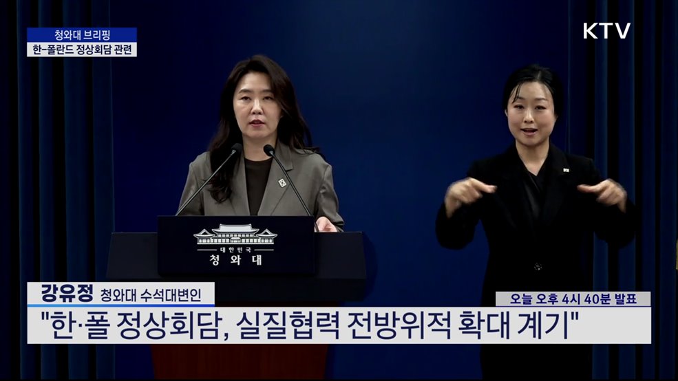 청와대 브리핑 - 한-폴란드 정상회담 등 현안 관련