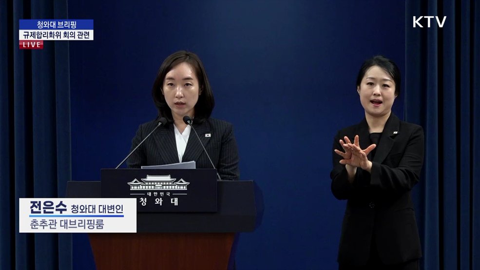 청와대 브리핑 - 규제합리화위 회의 관련