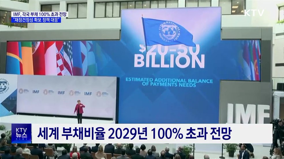 IMF 재정건전성 경고···"글로벌 부채 100% 초과 전망"
