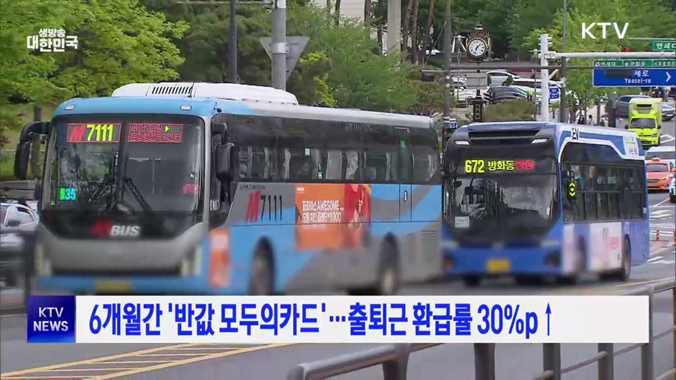 6개월간 '반값 모두의카드'···출퇴근 환급률 30%p↑