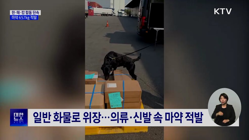 한·태·캄 공조로 마약 657kg 적발···국내 유입 전 차단