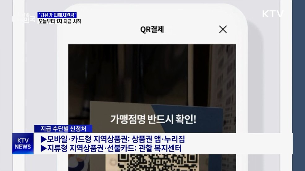 오늘부터 '고유가 지원금' 1차 지급···취약계층 우선