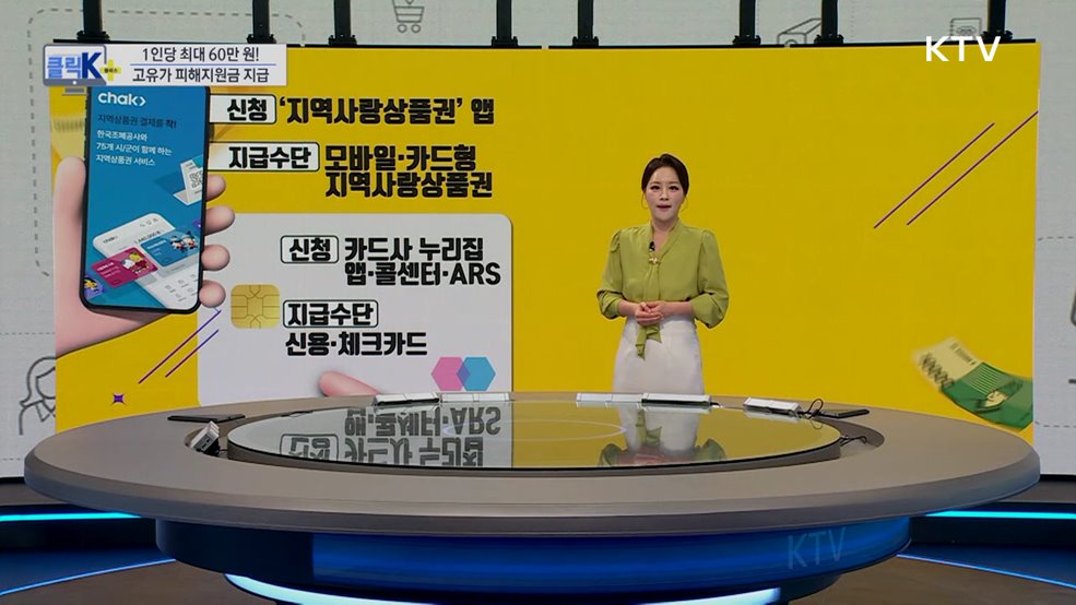 1인당 최대 60만 원! 고유가 피해지원금 지급 [클릭K+]