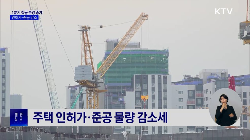1분기 주택 착공·분양 증가···인허가·준공 실적↓
