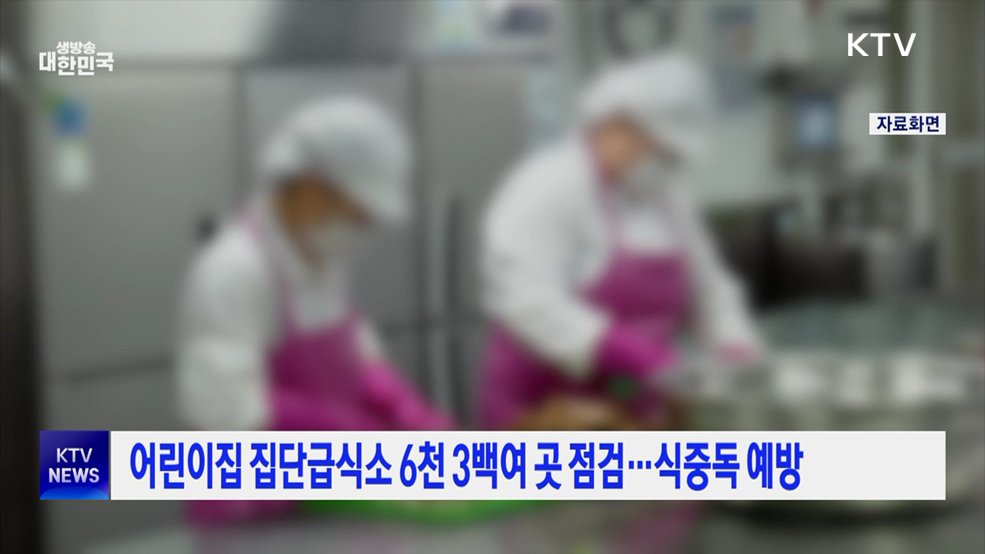어린이집 집단급식소 6천 3백여 곳 점검···식중독 예방