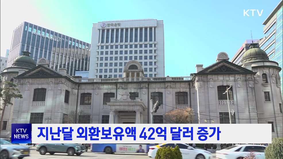 지난달 외환보유액 42억 달러 증가