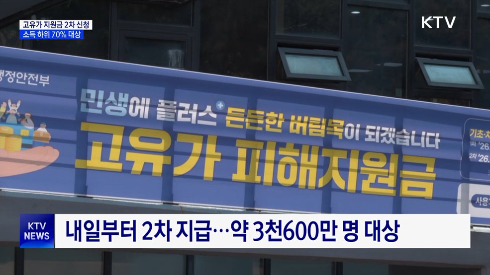 내일부터 고유가 지원금 2차 신청···소득 하위 70% 대상