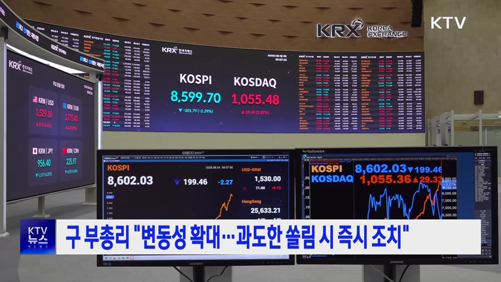 구 부총리 "변동성 확대···과도한 쏠림 시 즉시 조치"