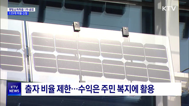 태양광 수익 나누는 햇빛소득마을···129개 마을 신청