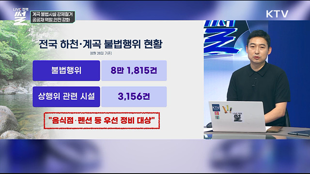 계곡 불법시설 강제철거···공공재 역할.안전 강화