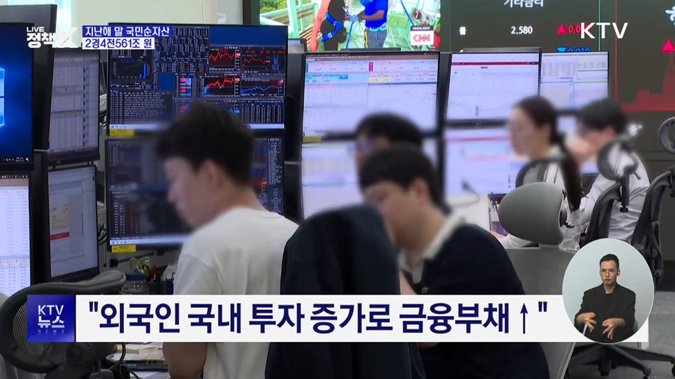 지난해 국민순자산 2경4천561조 원···전년 대비 2.2%↑