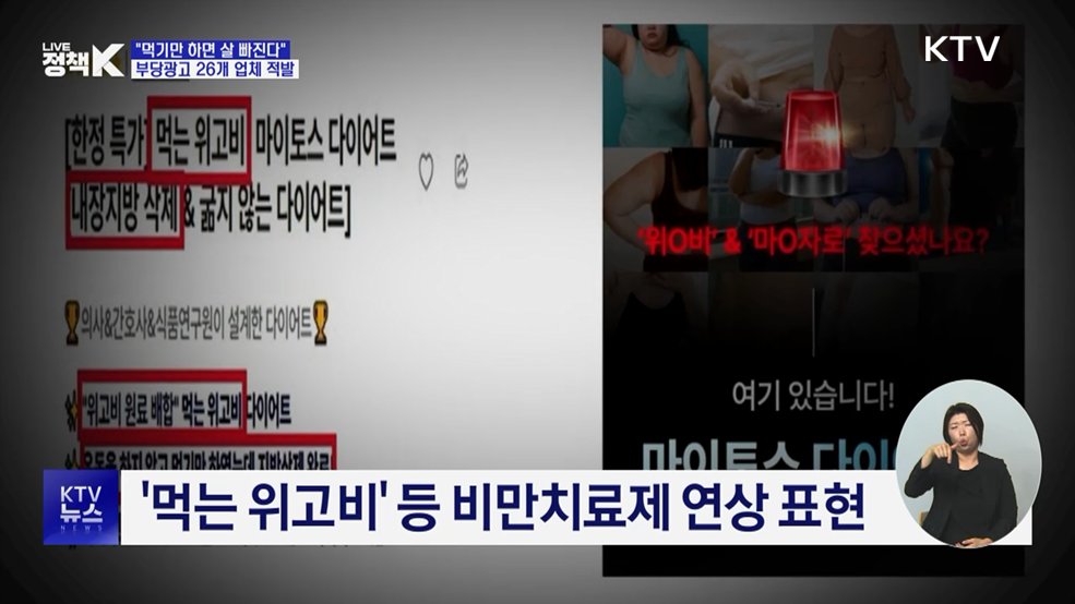 "먹기만 하면 살 빠진다?"···부당광고 26개 업체 적발