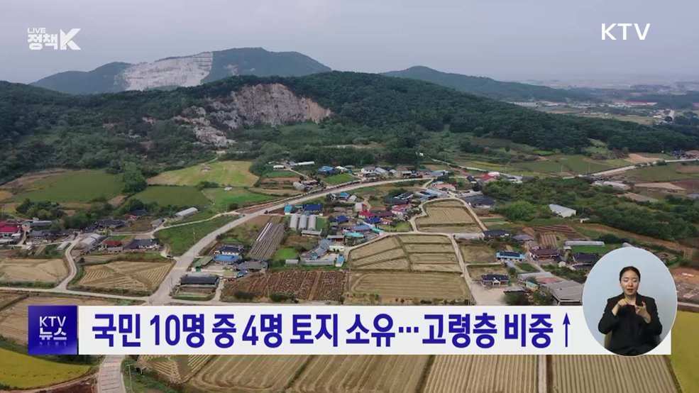 국민 10명 중 4명 토지 소유···고령층 비중↑