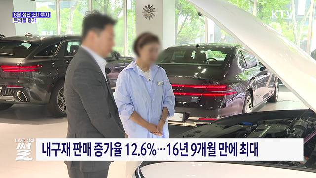 6월 생산·소비·투자 '트리플 증가'