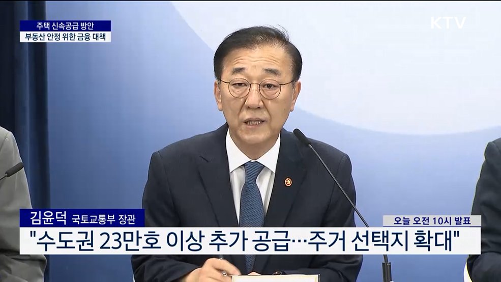 주택 신속공급 방안 부동산 안정 위한 금융대책