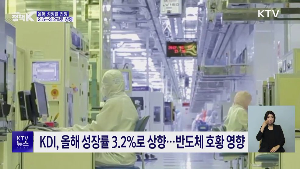 KDI, 올해 성장률 3.2%로 상향···반도체 호황 영향