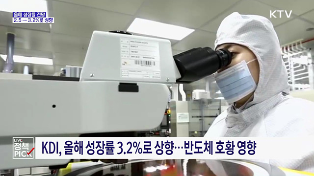 KDI, 올해 성장률 3.2%로 상향···반도체 호황 영향