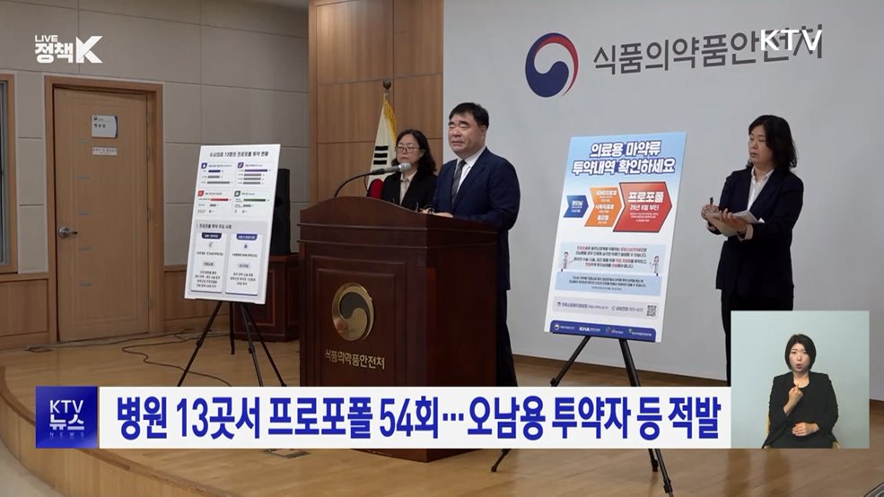 병원 13곳서 프로포폴 54회···오남용 투약자 등 적발