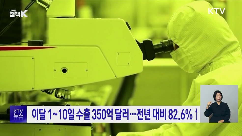이달 1~10일 수출 350억 달러···전년 대비 82.6%↑