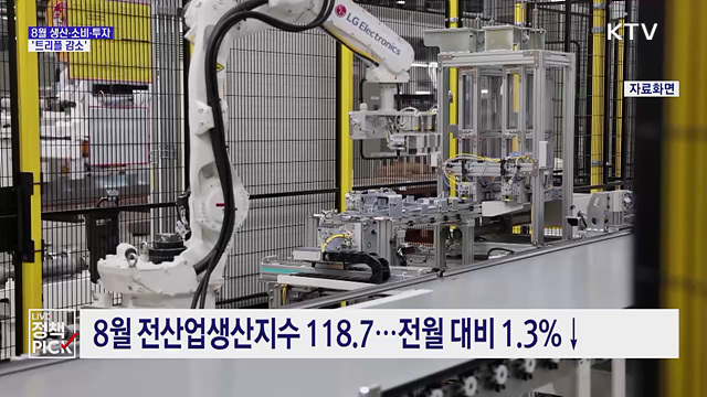 8월 생산·소비·투자 '트리플 감소'
