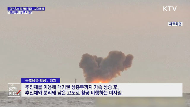 이 대통령 "극초음속 활공비행체 시험발사···실전배치 지원"