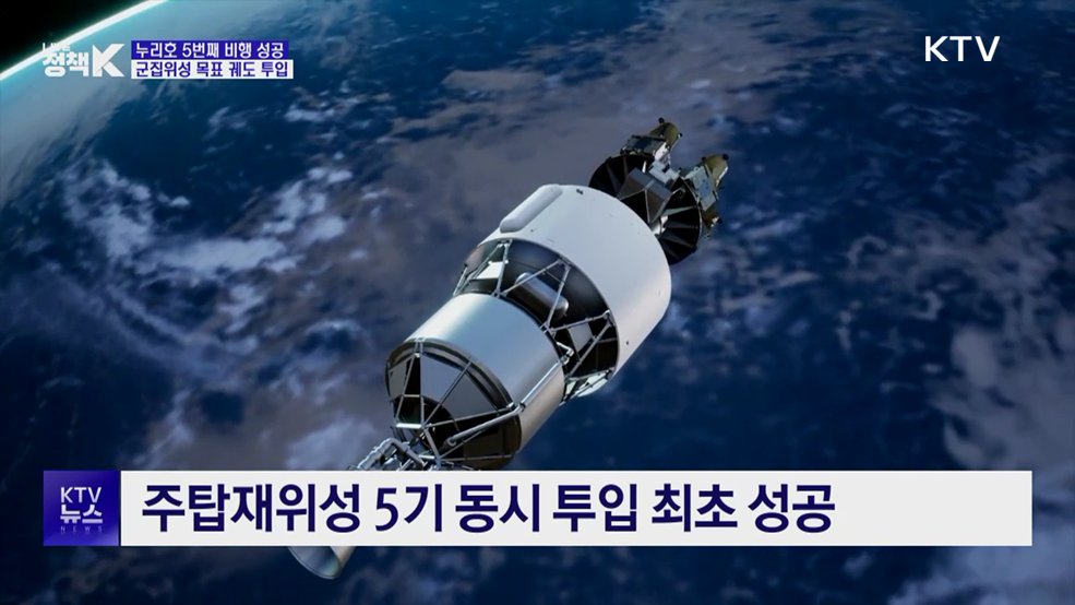 누리호 5번째 비행 성공···군집위성 목표 궤도 투입