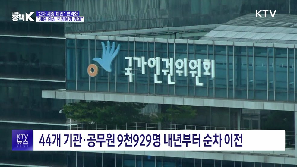 '2차 세종 이전' 본격화···44개 기관·1만 명 간다