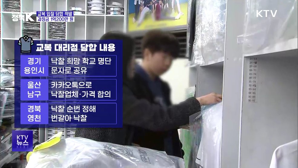 교복 업체 담합 적발···과징금 1억200만 원