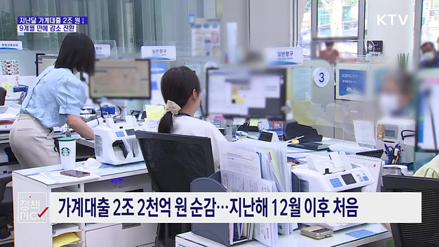지난달 가계대출 올해 첫 감소···'빚투' 줄었다