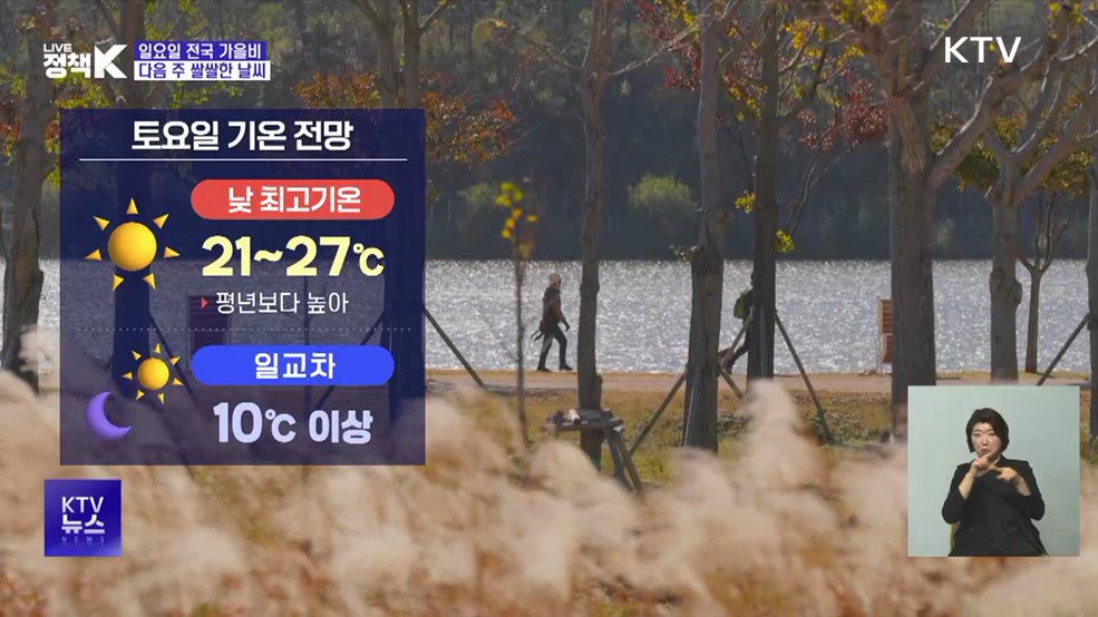 일요일 전국 강한 비···그친 뒤 기온 급락