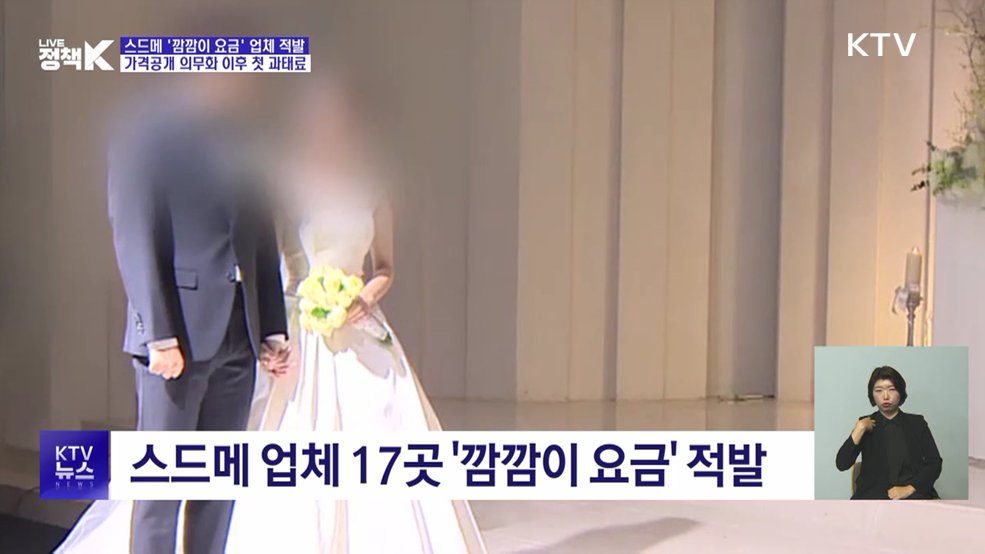 스드메 가격 미표시 업체 17곳에 과태료 부과