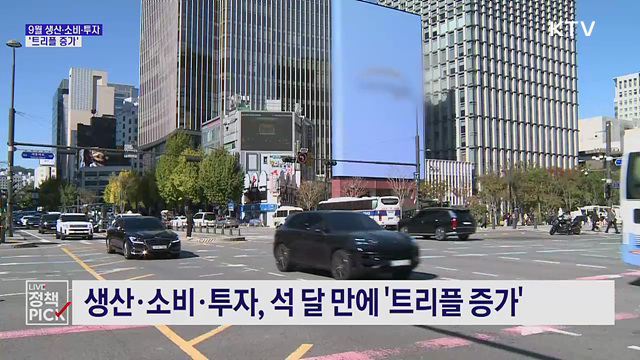 9월 생산·소비·투자, 석 달 만에 '트리플 증가'