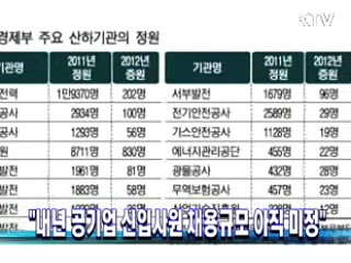 내년 공기업 신입사원 채용규모 아직 미정