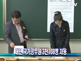 내년 국가공무원 3천108명 채용