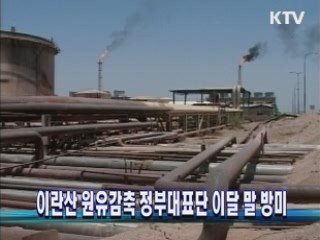 이란산 원유감축 정부대표단 이달 말 방미