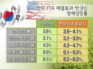 "한미FTA 발효땐 성장률 0.1~0.3%P 향상" 