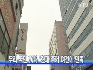 우리 국민 77% "현재 주거 여건에 만족"