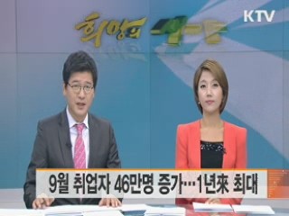 9월 취업자 46만명 증가…1년來 최대