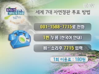 세계 7대 자연경관, 제주도에 한표를